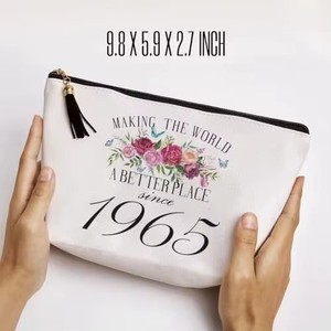 Borsa Trucchi Grande in Tela con Cerniera, Eco-Friendly, alla Moda, Portatile, da Viaggio, Regalo di Compleanno <span class=keywords><strong>per</strong></span> Nonna e Mamma - Product Image 2