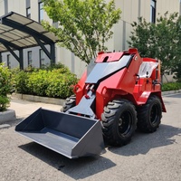 Spedizione Gratuita Mini Skid Steer Loader Potente Caricatore a 4 Ruote Motrici per Costruzioni e Giardino con Sistema Idraulico Diesel