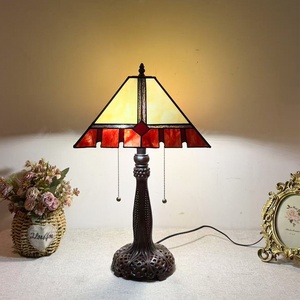 Hand-Crafted Retro Style European Design <b>Table</b> Lamp Antiqued Stained Glass Dome Resin for Living Room Bedroom <b>Coffee</b> <b>Table</b> - Product Image 2