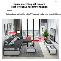 Sofá para Apartamento Pequeño, Sencillo y Moderno para Sala de Estar, Esquinero de Tres Plazas en Tela, Desmontable y Lavable