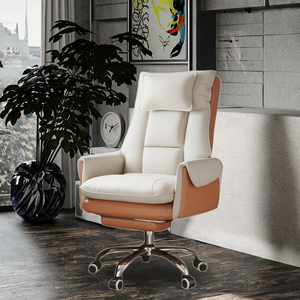Silla <span class=keywords><strong>de</strong></span> Oficina Ejecutiva <span class=keywords><strong>de</strong></span> Lujo, Ergonómica, Reclinable, Giratoria, <span class=keywords><strong>de</strong></span> Cuero, Respaldo Alto, Reposacabezas Ajustable, Asiento <span class=keywords><strong>de</strong></span> <span class=keywords><strong>Trabajo</strong></span> Cómodo - Product Image 2