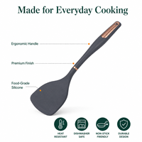 Spatule en silicone ODM/OEM résistante à la chaleur, sans BPA, pour poêles antiadhésives – Ustensile de cuisine solide pour retourner le poisson, les œufs et les crêpes