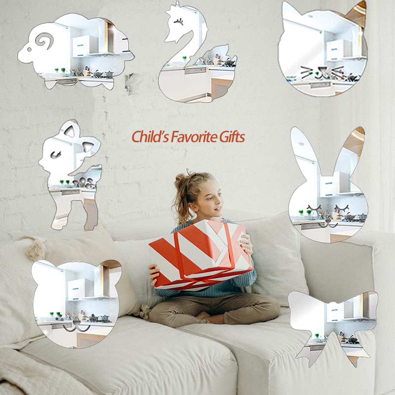 Пользовательская форма 3D домашний декоративный зеркальный акриловый настенный Стикер Украшение для детской комнаты