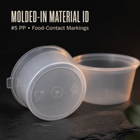 Gobelets à sauce jetables en plastique PP avec couvercles à charnière pour la restauration à emporter, petits récipients à condiments 1oz 2oz 3oz 4oz, vente en gros