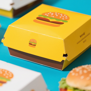 Caja de hamburguesas para llevar de grado alimenticio al por mayor, caja de bocadillos para comida callejera, sándwich para perros calientes, material desechable con patrón de logotipo personalizado - Product Image 6