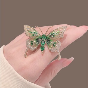 Broches de mariposa con diamantes de imitación para mujer, broche de insecto de resina multicolor, esmaltado ramillete, joyería de fiesta para mujer, regalos, adornos de vestido - Product Image 4