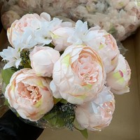 Pivoine Artificielle Vintage Européenne, 13 Têtes, Fleurs de Soie, Bouquets de Pivoines pour Mariage et Décoration Intérieure