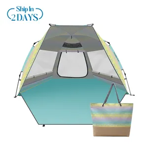 KawaGebo Kamp Großhandel Quick Open Sun Shelter Tragbare Pop-up UPF 50 UV-Schutz Strand zelt mit Strand tasche Auf Lager