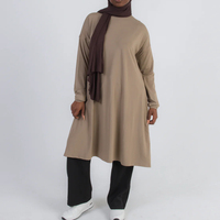 Haut de Sport Musulman Willson Sérieusement Modeste pour Femme, Grande Taille, Respirant, Manches Longues, Yoga et Tenue Active avec Hijab Lisse