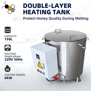 <span class=keywords><strong>Chauffe</strong></span>-miel électrique à double paroi en acier inoxydable 304, pot de fusion de cire pour apiculteurs - Product Image 4