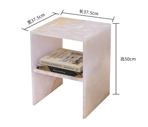 Đá Cẩm Thạch bedstand cạnh giường ngủ màu hồng Onyx bảng đen đá cẩm thạch giường bên bảng nightstand tùy chỉnh đêm đứng - Product Image 4