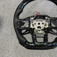 Volant en fibre de carbone bleu forgé avec éclairage LED pour Ford Mustang GT 2024 2025 2026