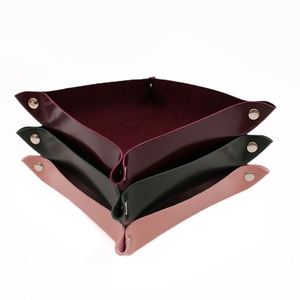 Plateau de rangement carré en cuir PU pour bijoux, idéal pour le bureau, parfait pour les cadeaux artisanaux - Vente en gros RTS - Product Image 1