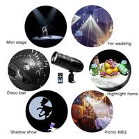Mini projecteur LED RGBW 15W avec télécommande pour entrepôt, DJ, discothèque, bar, mariage, spectacles, culot E27, IP33, 110-240V