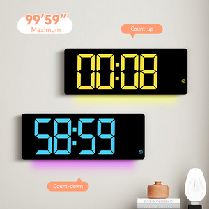 Nouvelle <span class=keywords><strong>Horloge</strong></span> <span class=keywords><strong>Murale</strong></span> Électronique Numérique LED Géante, avec Affichage de la Température, Calendrier et Jour, et Effet Néon RGB, pour Église, Voiture, Art, et Éclairage Nocturne - Product Image 4