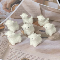 Pendentif Animal Mignon en Peluche Floquée Moutonnette DIY Adorable et Amusant pour Boucles d'Oreilles, Colliers, Porte-clés et Breloques