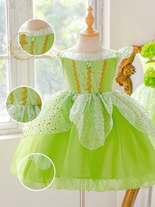 Robe de Princesse Tinker Bell pour Filles - Couronne Verte, Baguette Magique, Costume d'Elfe de Noël, Costume de Cosplay, Costumes de Films et de Séries TV, <span class=keywords><strong>Carnaval</strong></span> - Product Image 5