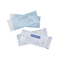 Sacs autoclavables jetables Medcolor 3,5" x 10" en film bleu pour usage dentaire, en PE + papier médical pour dialyse, triple emballage imprimé