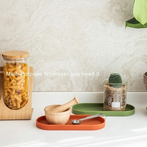 Silicone <b>Tray</b> - <b>Small</b> Vanity <b>Tray</b> Organizer - Spoon Rest Holder - Kitchen Sink, Bathroom, Multi-Purpose Modern Counter Organizer - Product Image 6