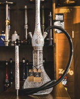 Chicha de qualité commerciale, robuste, en bois de noyer et acier inoxydable, grande taille, pour salon