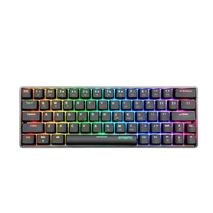 Pemasok Langsung Grosir Keyboard Komputer Kabel USB 61 Tombol Keyboard RGB Mini Permainan Mekanik Ergonomis