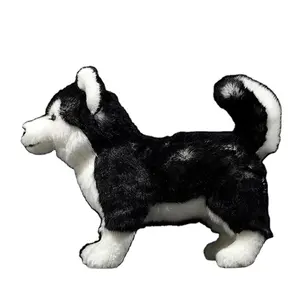 OEM Và ODM Siberian Husky Dog Plush Đồ Chơi W/Nâu/Mắt Xanh Sống Động Như Thật Alaska Malamute Thú Nhồi Bông Đồ Chơi