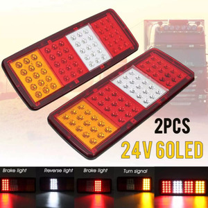 Lelanpu camion <span class=keywords><strong>remorque</strong></span> <span class=keywords><strong>feu</strong></span> arrière 60Leds 12V 24V lampe blanc rouge jaune Led 10W clignotant frein lumière <span class=keywords><strong>de</strong></span> secours - Product Image 6