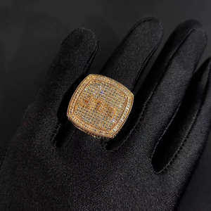 Alphabet Hip Hop Ring Accessories, Custom DIY Trendy Brand Personalized Copper Zircon Ring Men's Ring - Product Image 2