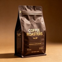 Sachet Kraft Classique Compostable avec Logo Personnalisé, Doublure PLA, Haute Barrière Alimentaire, Fermeture Éclair, Emballage pour Grains de Café Torréfiés
