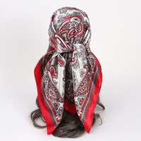 Nouveau Foulard Carré de Luxe en Soie Paisley Haut de Gamme pour Femme 90x90cm Respirant Extensible dans les Quatre Sens Autre Motif Ethnique