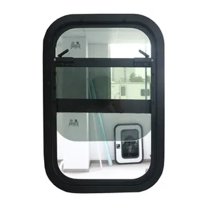 TONGFA 800*800mm Aluminum Frame Sliding Double-hung Lift Camper Motorhome Glass Round Window For Rv Caravan