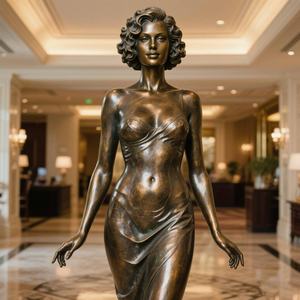 Statue en bronze grandeur nature populaire, femme <span class=keywords><strong>nue</strong></span> pour décoration extérieure, design personnalisable, technique de moulage - Product Image 2