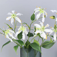 Großhandel künstliche herrliche Flamme Lily Gloriosa Superba Seiden blumen Hochzeit und Weihnachts dekoration zum Valentinstag