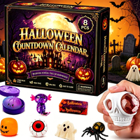 Calendrier de l'Avent Halloween 2026 : Boîte Squishy Anti-Stress – Fantôme, Citrouille, Araignée, Œil – Cadeaux d'Halloween à Presser