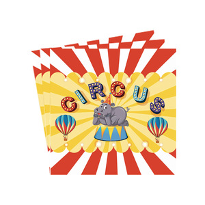 Carnival Party Circus Theme Tableware <b>Paper</b> Plates Napkins <b>Tablecloths</b> Decoration Supplies 60-80 Pcs Birthday Kids Party - Product Image 5