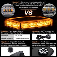 Barre lumineuse d'urgence LED universelle 12 pouces 48 LED ambre/blanc, nouvelle fixation magnétique sur toit pour voitures, camions et déneigeuses, feux de signalisation