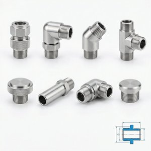 Services de tournage CNC sur mesure en acier inoxydable pour raccords de compression à refroidissement liquide G1 4, coudes droits, tés et raccords rapides rotatifs - Product Image 1