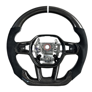 Volante Deportivo de Fibra de Carbono Forjado con Luces LED para <span class=keywords><strong>Honda</strong></span> <span class=keywords><strong>CRV</strong></span> 11ª Gen, Civic Si <span class=keywords><strong>Type</strong></span> <span class=keywords><strong>R</strong></span> FK7 2021 2022 <span class=keywords><strong>2023</strong></span> 2024 2025 2026 - Product Image 4