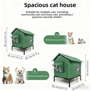 Tente pour chat imperméable et isolée, amovible, lavable, facile à nettoyer, design surélevé, abri pour <span class=keywords><strong>animaux</strong></span> de compagnie, résistant au froid, chaud - Product Image 4