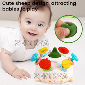 Zhorya mainan edukasi anak-anak, mainan melatih domba bayi, keterampilan gerak halus, mainan penyisipan memasukkan domba - Product Image 2