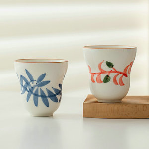 Tasse à eau et à thé <span class=keywords><strong>en</strong></span> céramique émaillée peinte à la main Jiutian, style japonais, luxe léger, rétro, pour usage domestique - Product Image 5