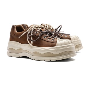 Double shoelaces thick-soled platform women's versatile lace-up sports casual <b>height</b>-<b>increasing</b> fashionable white <b>shoes</b> - Product Image 5