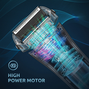 เครื่องโกนหนวดไฟฟ้าแบบใบมีดคู่ ชาร์จผ่าน USB ได้ มาตรฐานกันน้ำ IPX5 แบตเตอรี่ Li-Ion สำหรับใช้ในบ้านและโรงแรม-โกนได้ทั้งใบหน้าและศีรษะ - Product Image 3