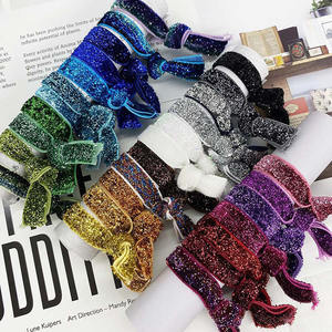 Ruban Multicolore en Polyester Élastique Scintillant Métallique à Paillettes pour Bracelet, Matériau de <span class=keywords><strong>Corde</strong></span> pour Bracelet à Lettres Coulissantes et Nœuds - Product Image 5