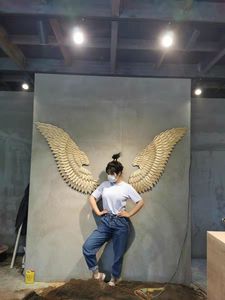 Décoration murale vintage rétro en métal avec des ailes d'ange de couleur or noir blanc de haute qualité fabriquée en usine en <span class=keywords><strong>2022</strong></span> - Product Image 3