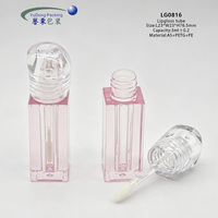 Flacon vide personnalisé avec logo, 3 ml, transparent, carré, à bouchon à vis, pour brillant à lèvres, huile essentielle, conteneur cosmétique en plastique premium, pour rouge à lèvres liquide