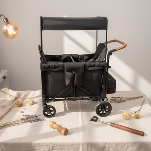 Carrito Multifuncional de Alta Capacidad para Niños, Plegable, con Doble Asa, Cuatro Asientos, Capota, de Aleación, Plegable, con Ruedas de <span class=keywords><strong>EVA</strong></span>, para Niños Mayores de 3 Años - Product Image 3