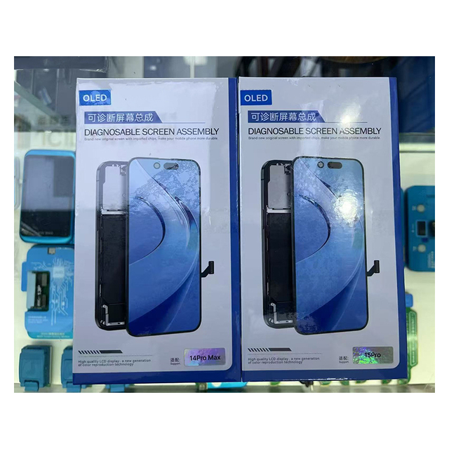 Wholesaler OLED Diagnosable Screen Assembly for iPhone 12 13 14 15 Pro Max Mobile Phone LCDs Pantallas With Message Removal
