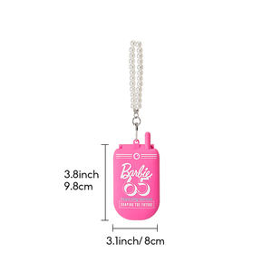 Espejo de maquillaje MINISO <span class=keywords><strong>Barbie</strong></span> Sunlight Shining para teléfono móvil, espejo de maquillaje de mano portátil plegable con cadenas de perlas - Product Image 5
