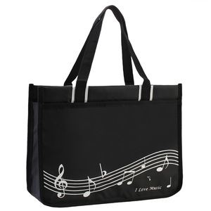 Sac fourre-tout pour partitions musicales, sac imperméable en Oxford pour partitions musicales, sac à main imprimé avec des notes de piano pour les étudiants en musique - Product Image 1